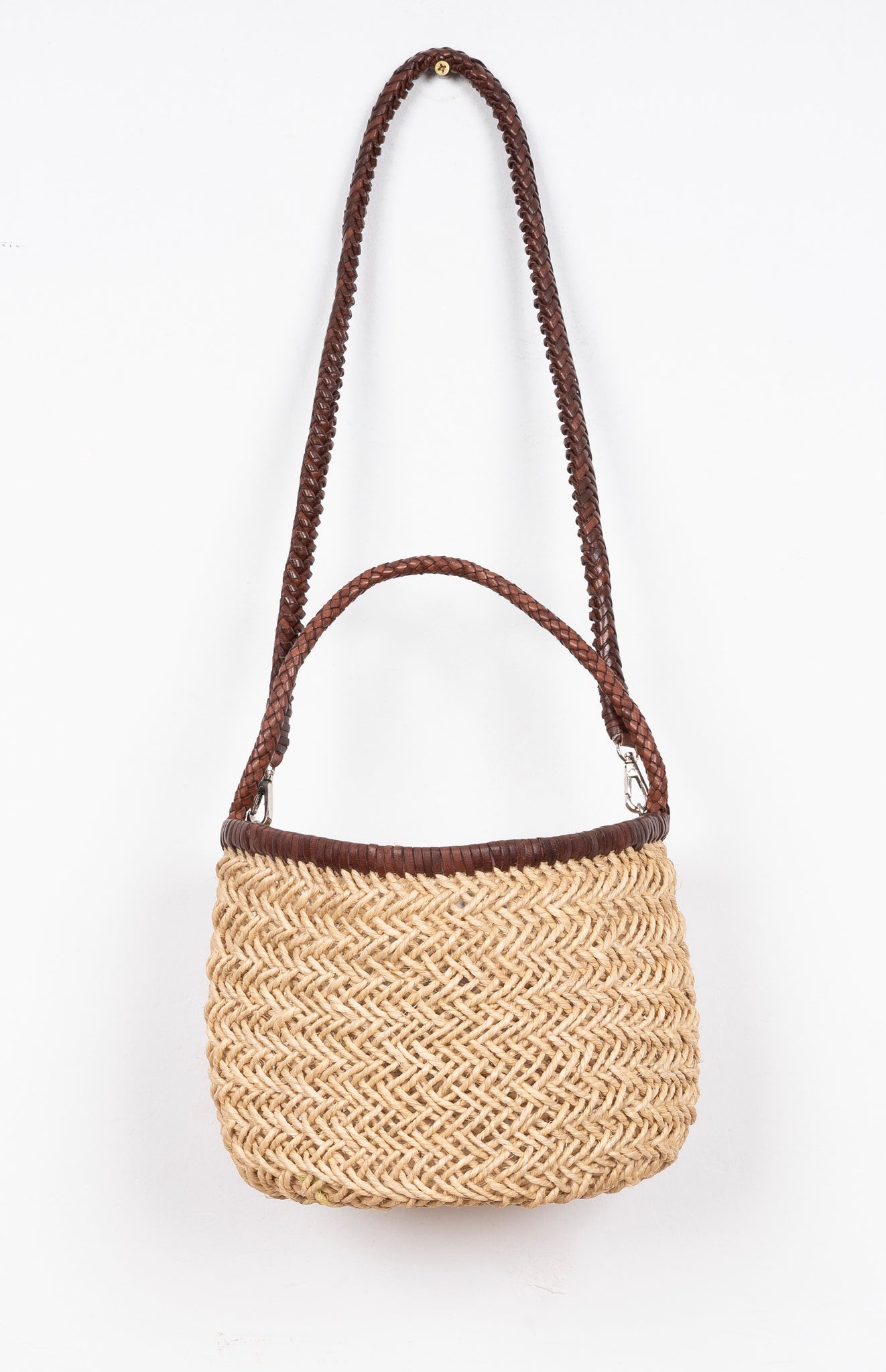BIRKIN ROPE AND LEATHER BASKET BROWN CON ASA LARGA