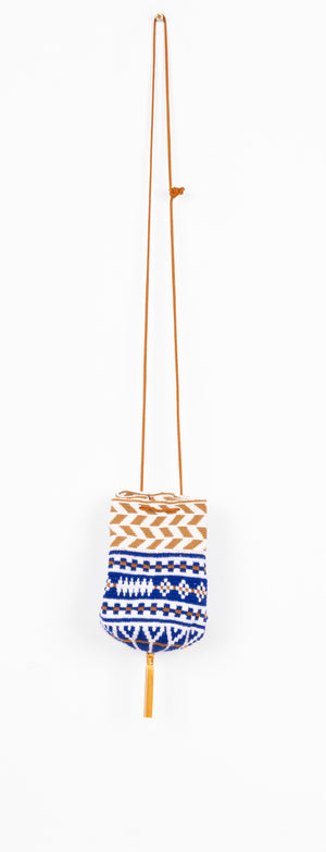 ETNIC POUCH AZUL Y TOSTADO