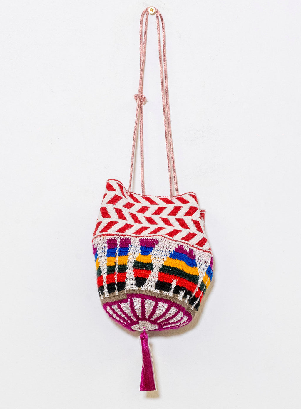 ETNIC POUCH GEOMETRIA ROJO Y BUGANVILLA