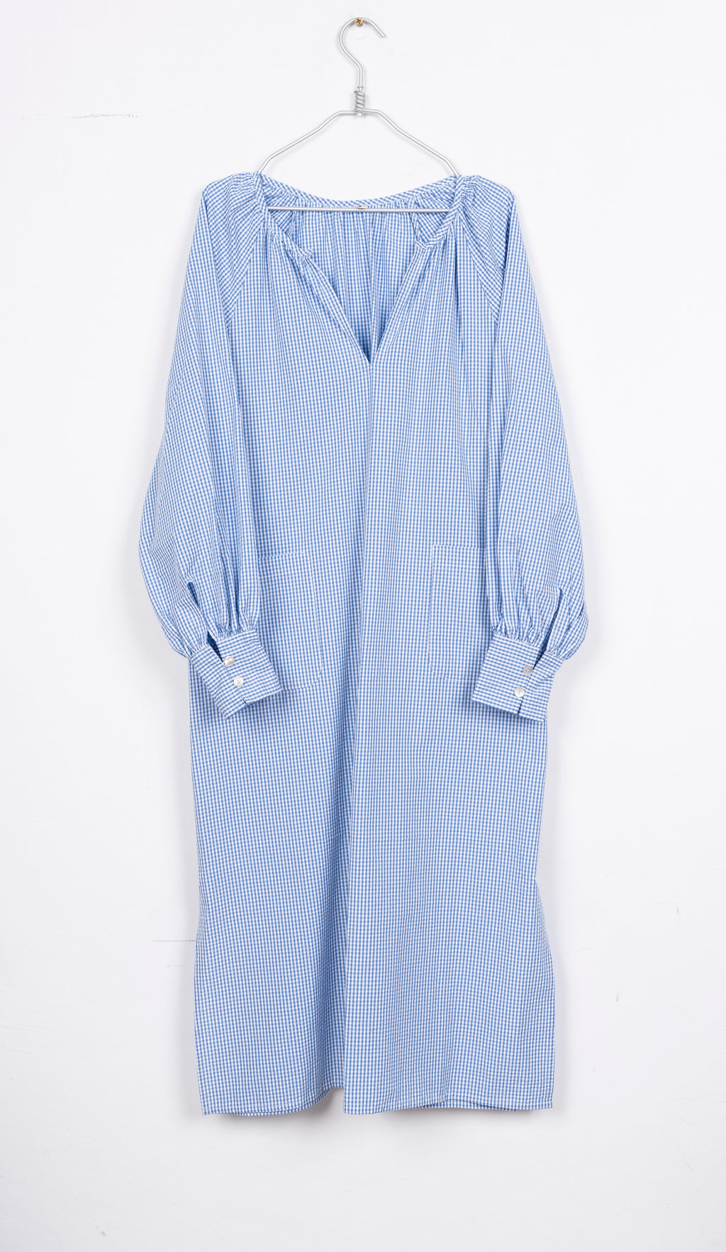 VESTIDO CUADROS VICHY AZULES