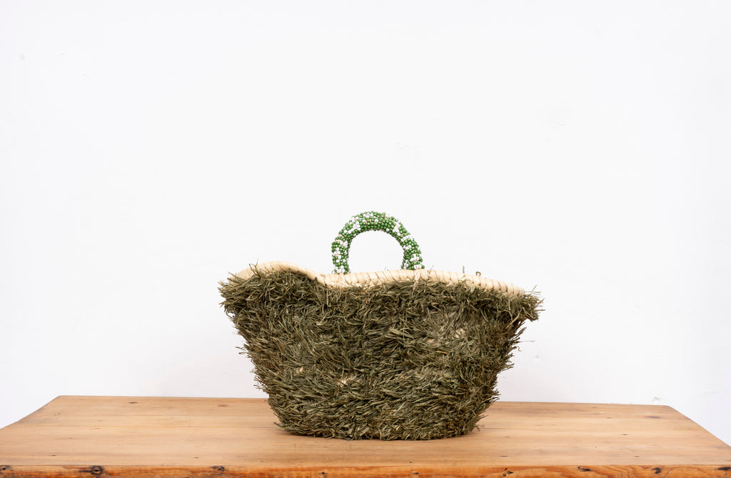 Cesta peluda verde s