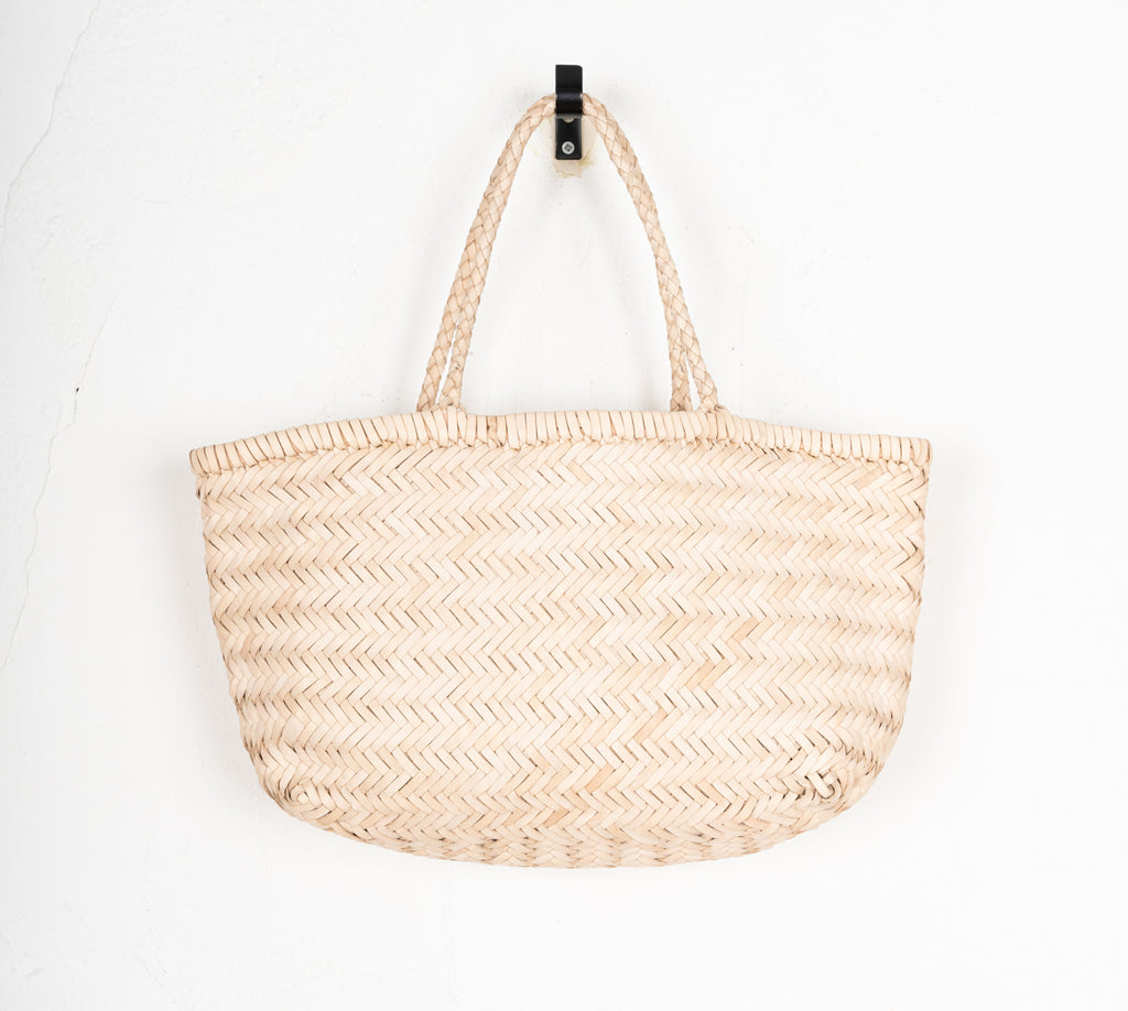 LEATHER BASKET  LONG NATURAL   M