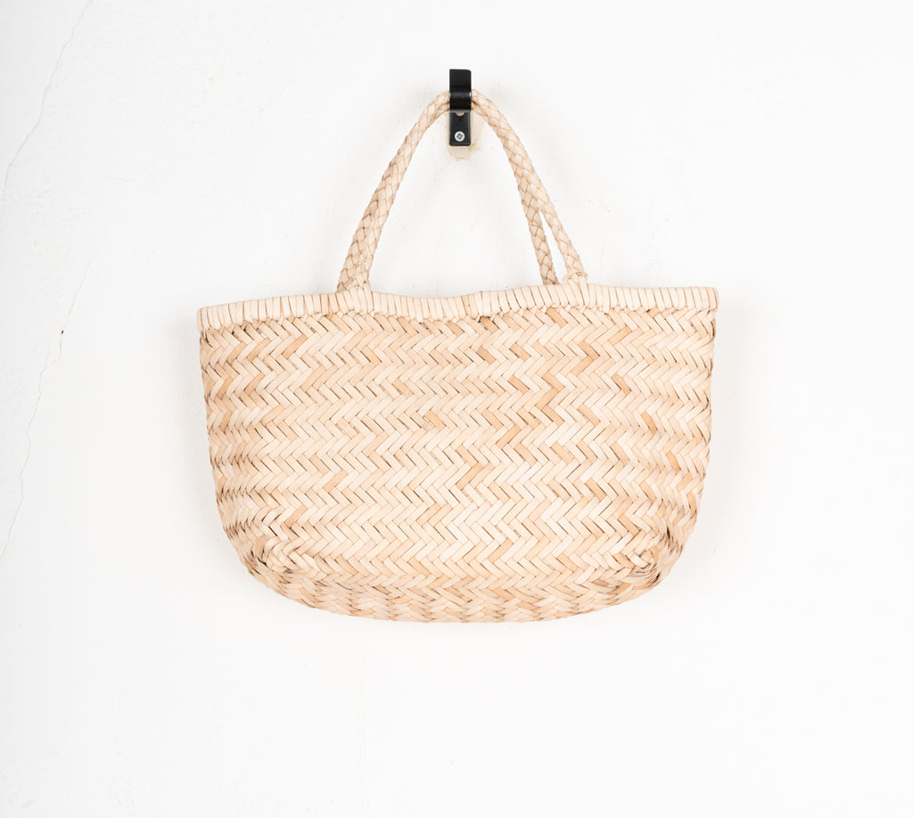 LEATHER BASKET LONG NATURAL S