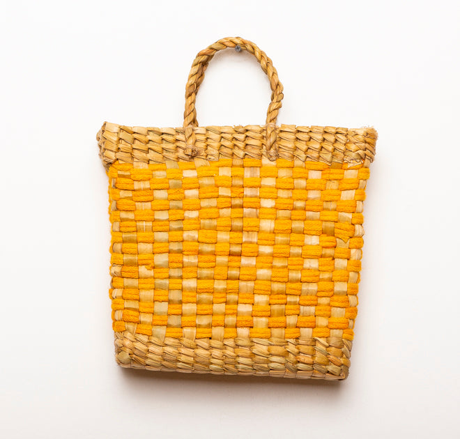 BASKET VINTAGE YELLOW L