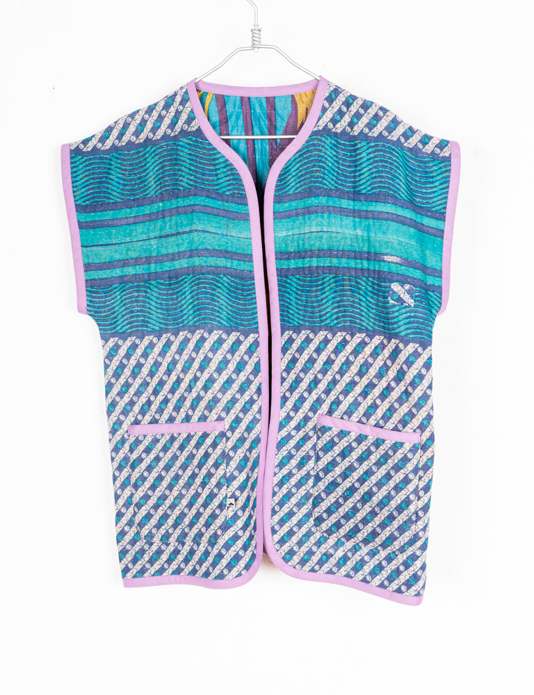 CHALECO BANGLA TURQUESAS  Y LILAS