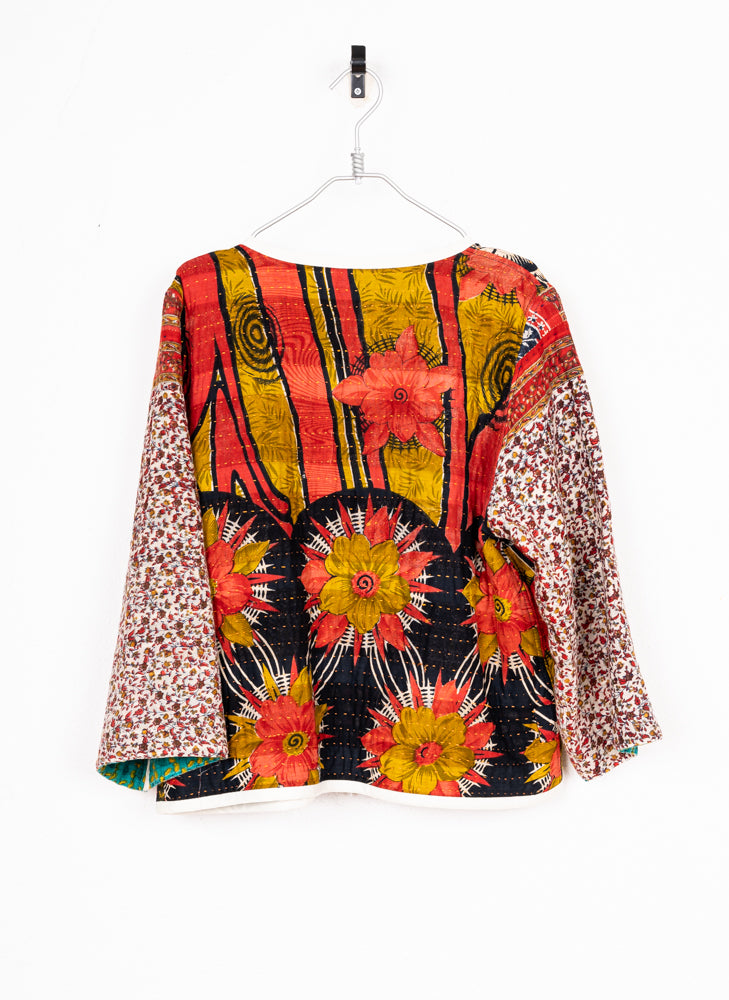 BANGLA JACKET ARABESCOS ROJOS Y TURQUESAS