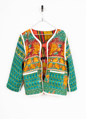 BANGLA JACKET ARABESCOS ROJOS Y TURQUESAS