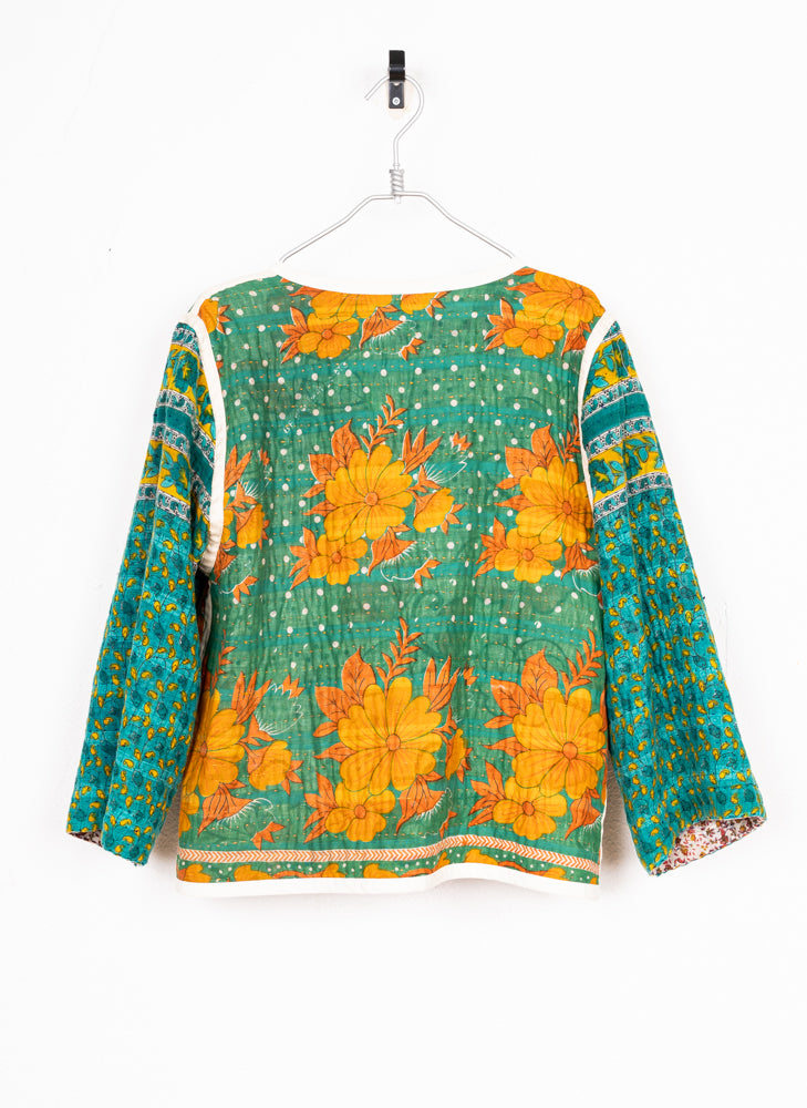 BANGLA JACKET ARABESCOS ROJOS Y TURQUESAS