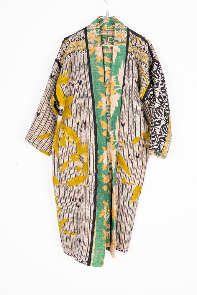 KIMONO DE SARIS VERDES Y AMARILLOS