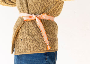 CINTURÓN BORDADO ROSA Y NARANJA
